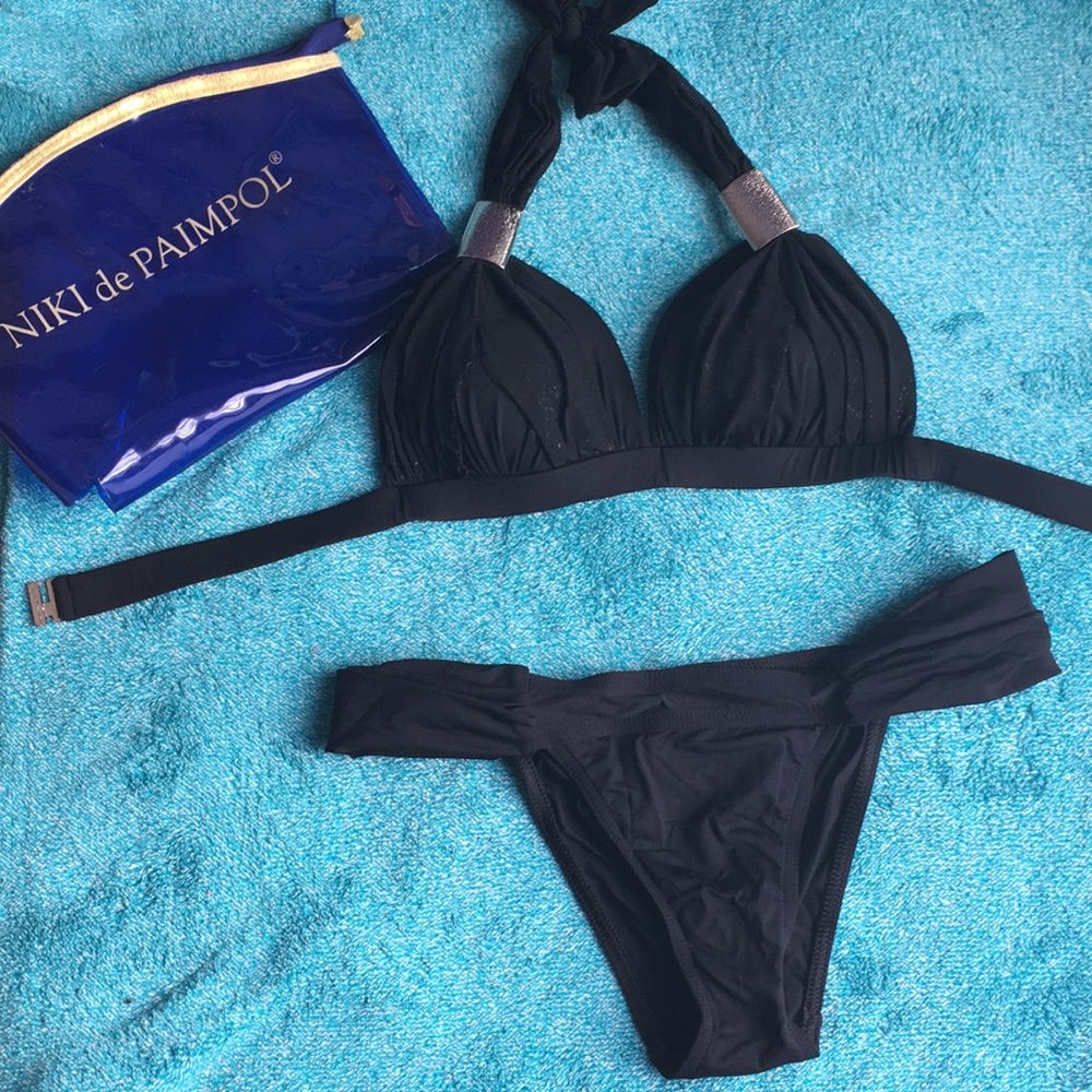 Niki de Paimpol BLACK BIKINI Swimsuit w bag - Picture 1 of 7